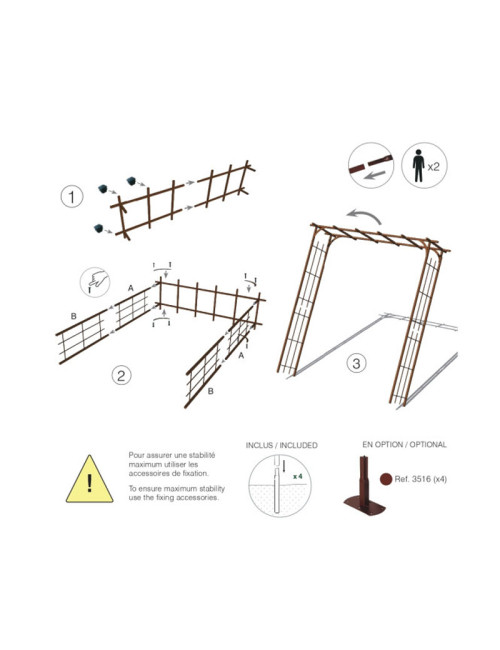 Pergola Louis Moulin Grand modèle fer vieilli en acier