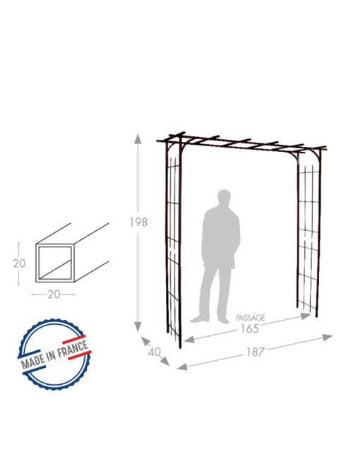 Pergola Louis Moulin Grand modèle fer vieilli en acier