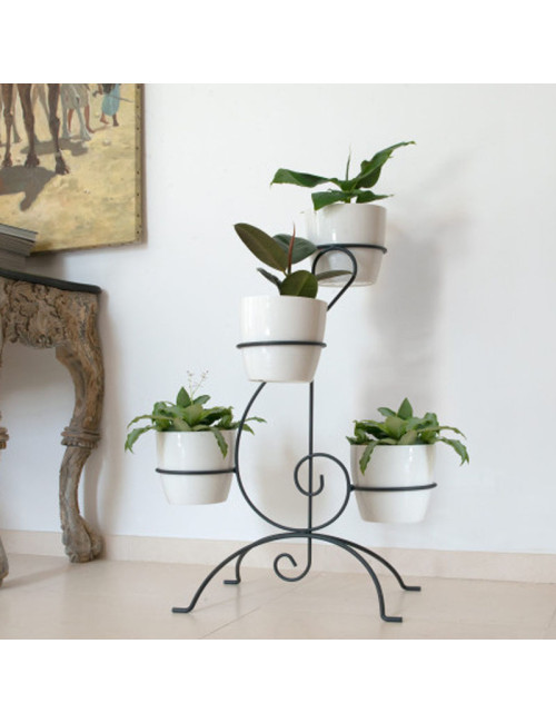 Porte plantes Louis Moulin Clé de sol 4 pots anthracite