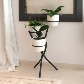 Porte plantes Louis Moulin Tube 3 pots anthracite