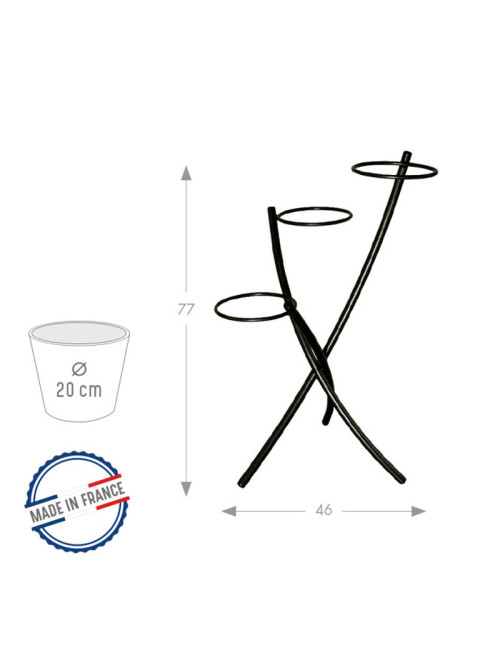 Porte plantes Louis Moulin Tube 3 pots anthracite