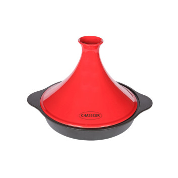 Tajine en fonte CHASSEUR rouge - 2 tailles