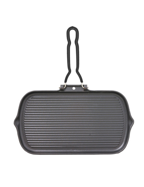 Grill en fonte CHASSEUR poignée rabattable noir mat - 2 tailles
