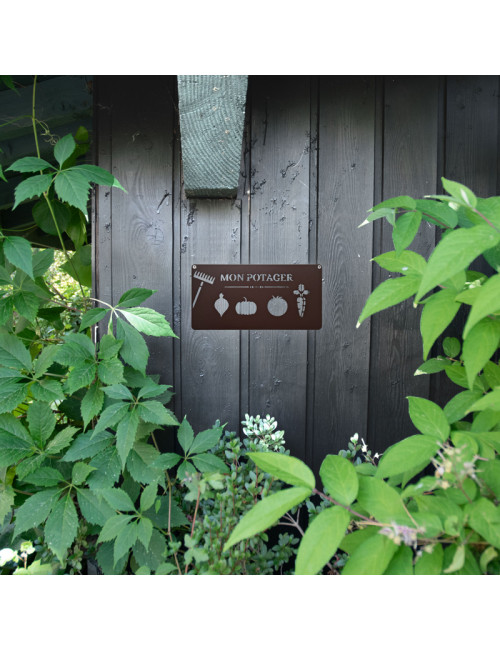 Pancarte décorative LES AMIS DU JARDIN Louis Moulin en métal - 2 coloris