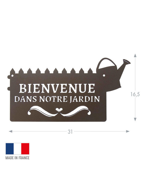 Pancarte décorative BIENVENUE Louis Moulin en métal - 2 coloris