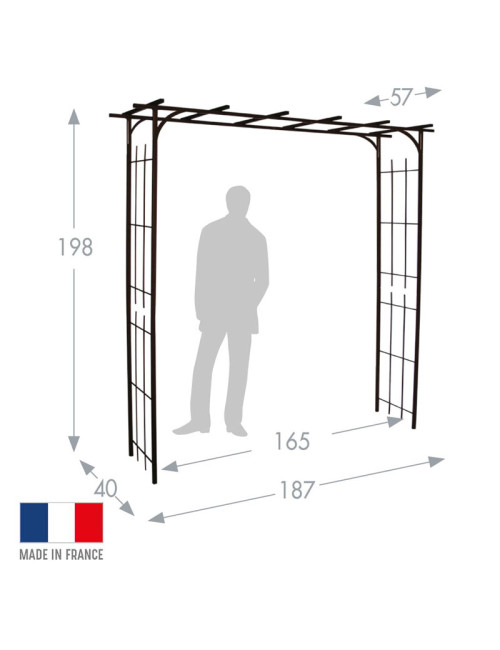 Pergola Louis Moulin Arche en acier noir charbon