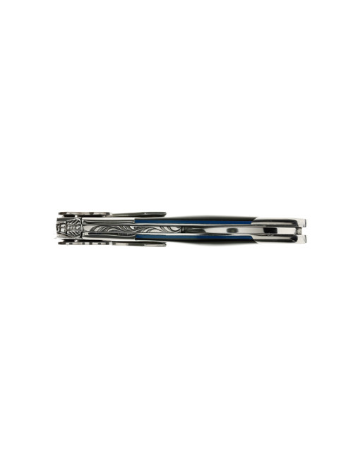 Couteau sommelier CHATEAU LAGUIOLE Collection Edge Corne noire et entretoise bleue
