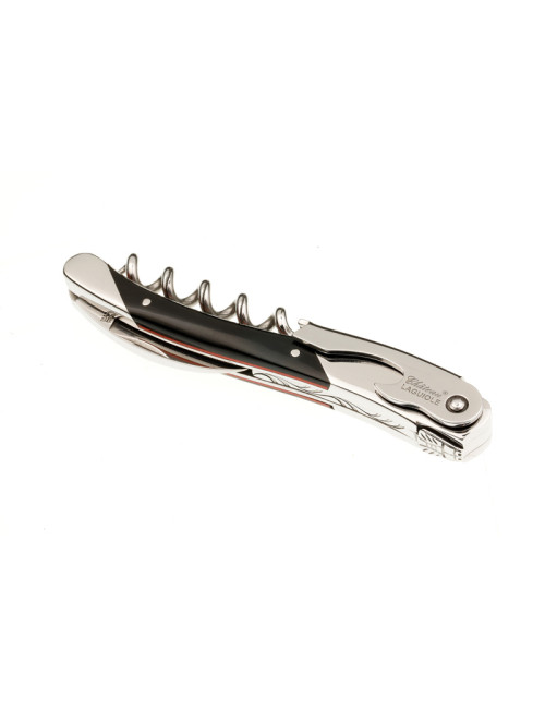 Couteau sommelier CHATEAU LAGUIOLE Collection Edge Corne noire et entretoise rouge