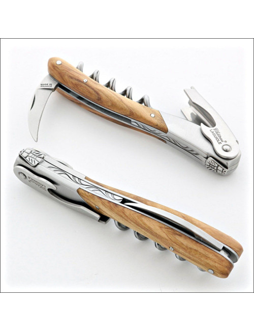 Couteau sommelier CHATEAU LAGUIOLE Collection Melchior Bois d'Olivier