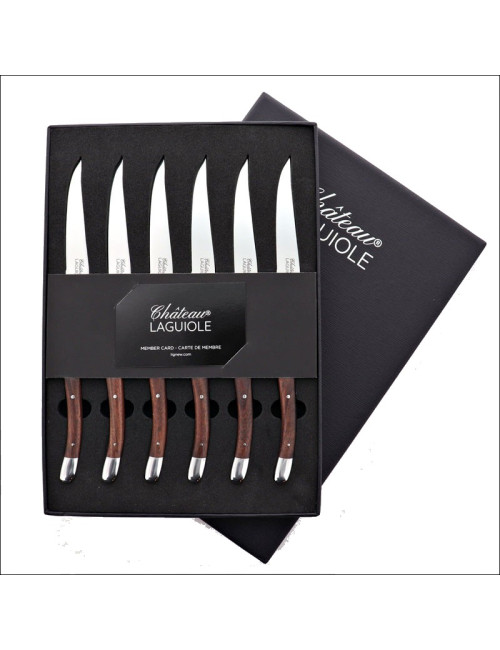 Coffret de 6 couteaux de table CHATEAU LAGUIOLE Collection Signature Bois de palissandre