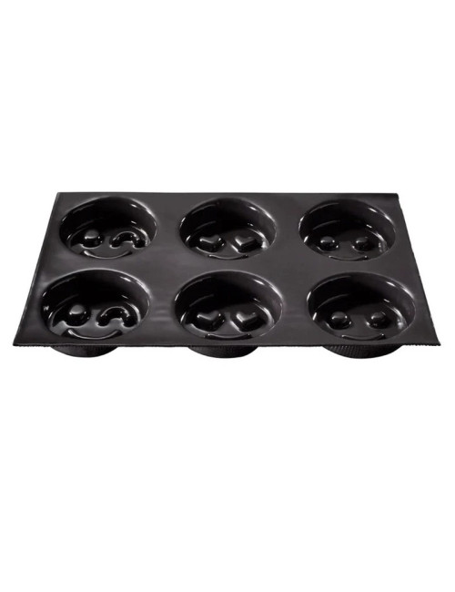 Moule à gâteau 6 smileys FLEXIPAN en silicone 29.5x19.5cm