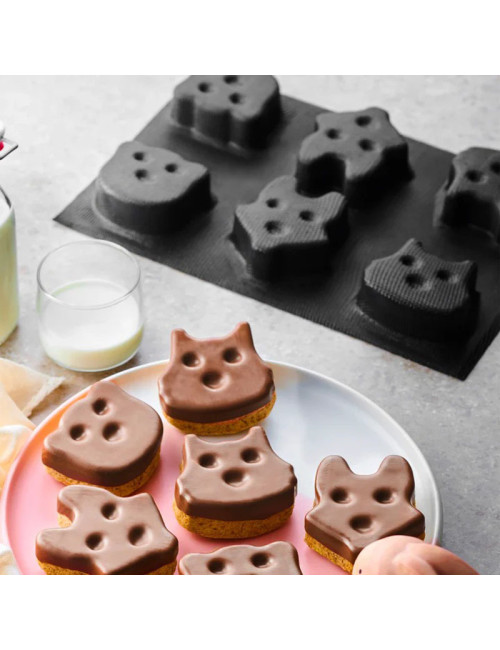Moule à gâteau 6 animaux FLEXIPAN en silicone 29.5x19.5cm