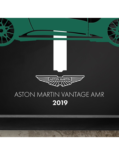 Cadre mural ERIC HARDY 50x50cm ASTON MARTIN AMR acier et bois