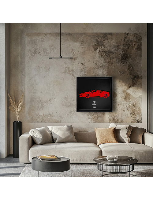 Cadre mural ERIC HARDY 50x50cm FERRARI SF 90 acier et bois