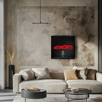 Cadre mural ERIC HARDY 50x50cm FERRARI SP3 acier et bois