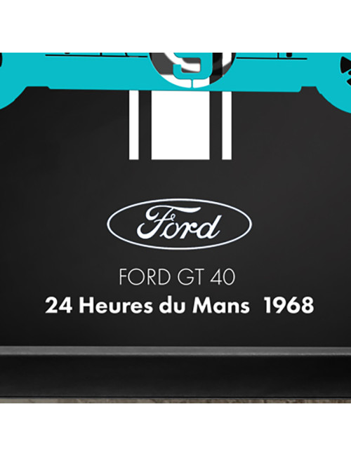 Cadre mural ERIC HARDY 50x50cm FORD GT40 acier et bois