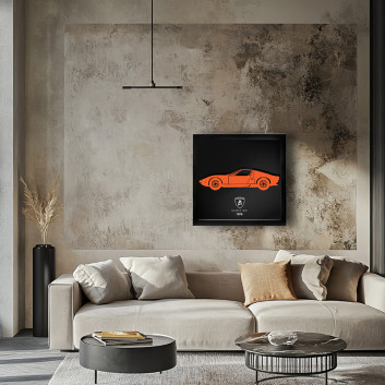 Cadre mural ERIC HARDY 50x50cm LAMBORGHINI P400 acier et bois
