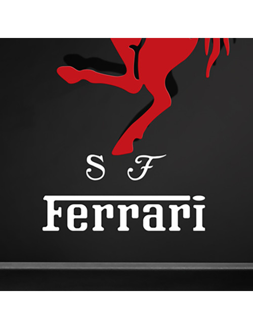 Cadre mural ERIC HARDY 50x50cm LOGO FERRARI acier et bois