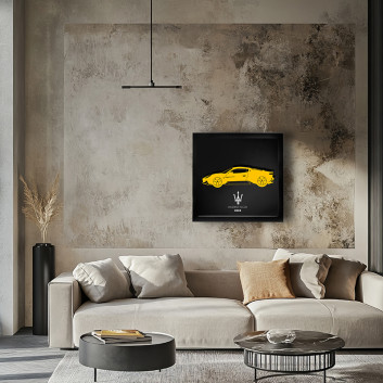 Cadre mural ERIC HARDY 50x50cm MASERATI MC20 acier et bois