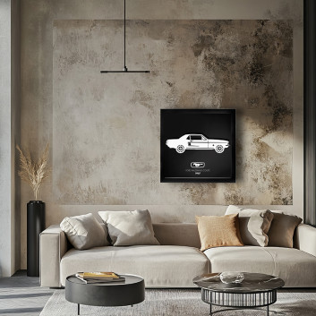 Cadre mural ERIC HARDY 50x50cm MUSTANG COUPE acier et bois
