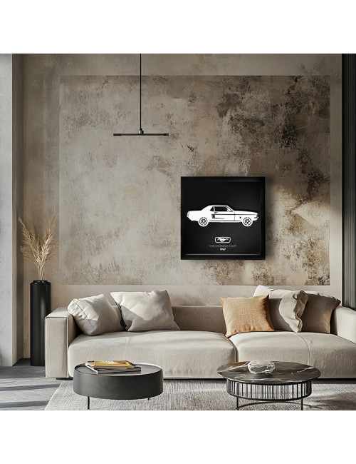Cadre mural ERIC HARDY 50x50cm MUSTANG COUPE acier et bois