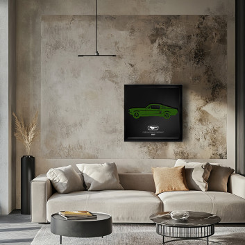 Cadre mural ERIC HARDY 50x50cm MUSTANG FASTBACK acier et bois