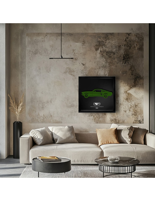 Cadre mural ERIC HARDY 50x50cm MUSTANG FASTBACK acier et bois