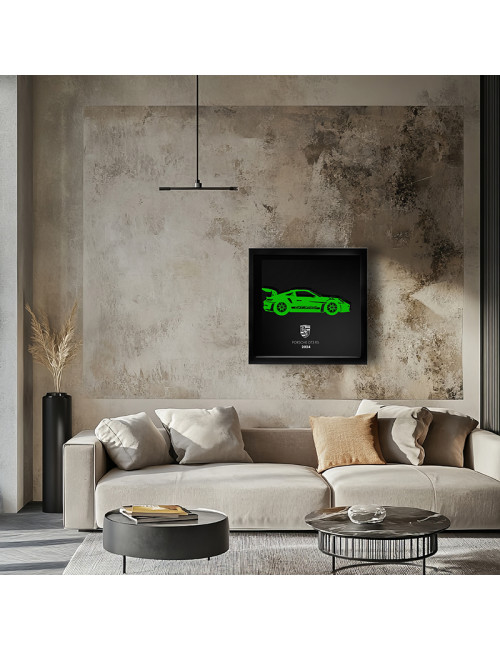 Cadre mural ERIC HARDY 50x50cm PORSCHE GT3 RS acier et bois