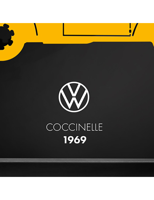Cadre mural ERIC HARDY 50x50cm VW COCCINELLE acier et bois