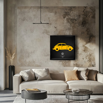 Cadre mural ERIC HARDY 50x50cm VW COCCINELLE acier et bois