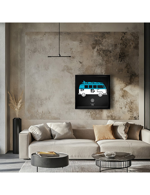 Cadre mural ERIC HARDY 50x50cm VW COMBI T1 acier et bois