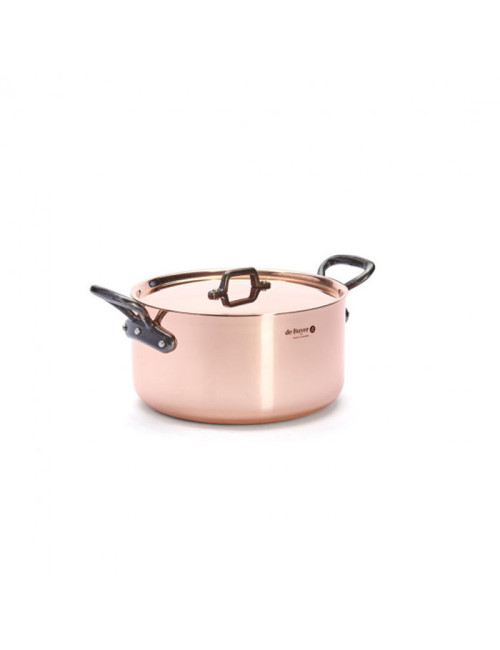 Faitout cocotte DE BUYER Prima Matera en cuivre poignée acier - 4 tailles