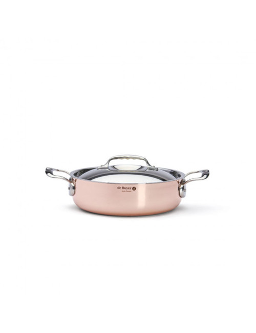 Sautoir DE BUYER Inocuivre cuivre-inox avec couvercle - 3 tailles