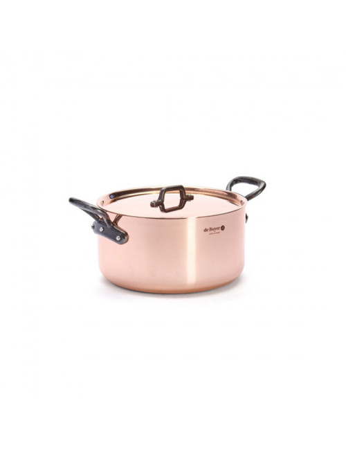 Faitout DE BUYER Inocuivre cuivre-inox avec couvercle poignée fonte - 4 tailles