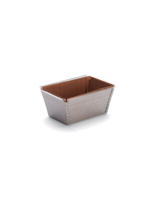 Moule à cake DE BUYER à fond démontable en inox perforé 15cm