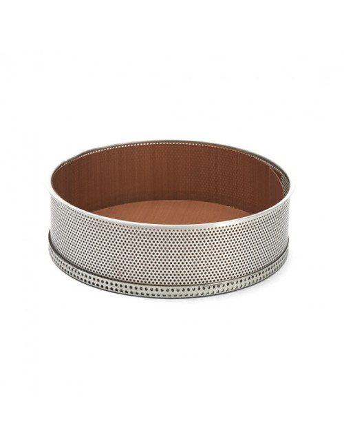 Moule rond DE BUYER à fond démontable en inox perforé 20cm