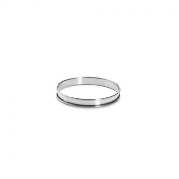 Cercle à tarte DE BUYER rond avec bord roulé en inox - 6 tailles