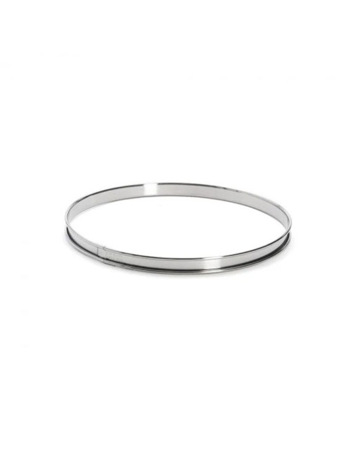 Cercle à tarte DE BUYER rond avec bord roulé en inox - 6 tailles