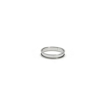 Cercle à tarte DE BUYER en inox perforé 10cm hauteur 2cm