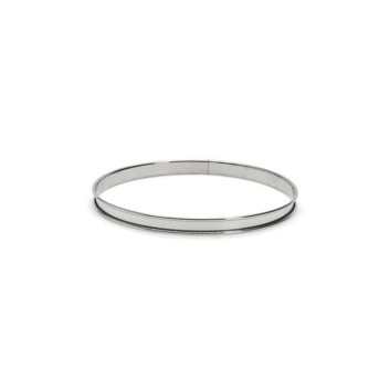 Cercle à tarte DE BUYER en inox perforé 24cm hauteur 2cm