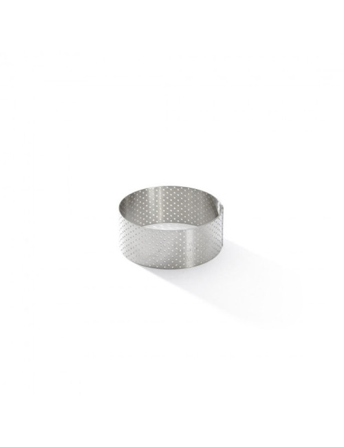Cercle à tarte DE BUYER rond avec bord droit en inox hauteur 3.5cm - 4 tailles