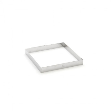 Cercle à tarte carré DE BUYER en inox hauteur 2cm - 3 tailles