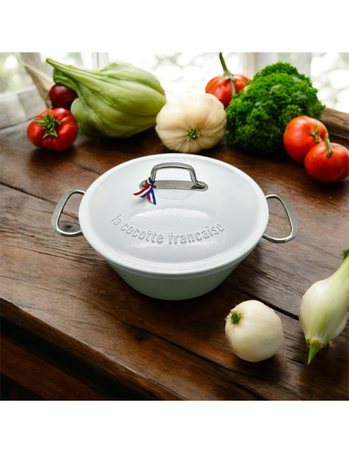 Cocotte en fonte LA COCOTTE FRANCAISE 26cm Blanc neige des massifs pyrénéens