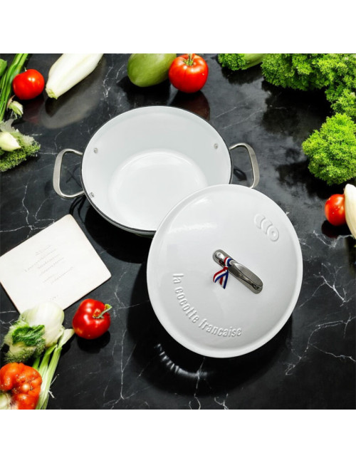 Cocotte en fonte LA COCOTTE FRANCAISE 26cm Blanc neige des massifs pyrénéens