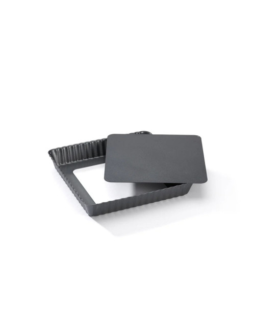 Moule à tarte carré DE BUYER fond amovible en acier antiadhésif - 2 tailles