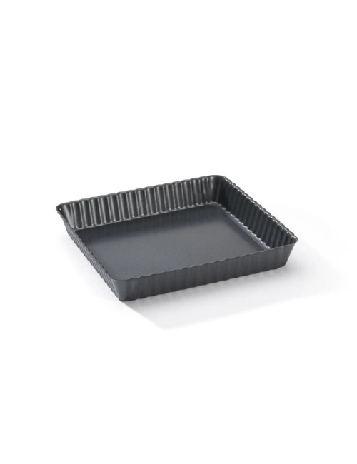 Moule à tarte carré DE BUYER fond amovible en acier antiadhésif - 2 tailles
