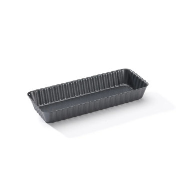 Moule à tarte rectangulaire DE BUYER fond amovible en acier antiadhésif - 2 tailles
