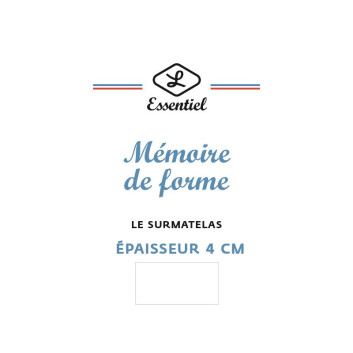 Surmatelas LESTRA Essentiel Mémoire de forme - 5 tailles