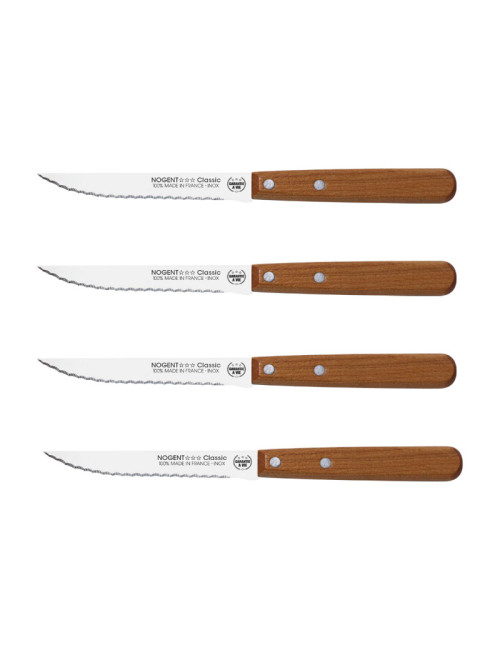 Coffret Chefs Table Steak Cerisier NOGENT 4 pièces couteaux