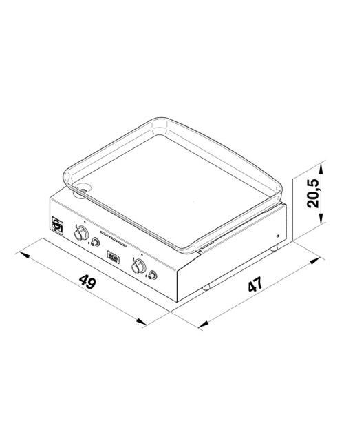 Plancha gaz ENO Initial 50cm 2 brûleurs inox